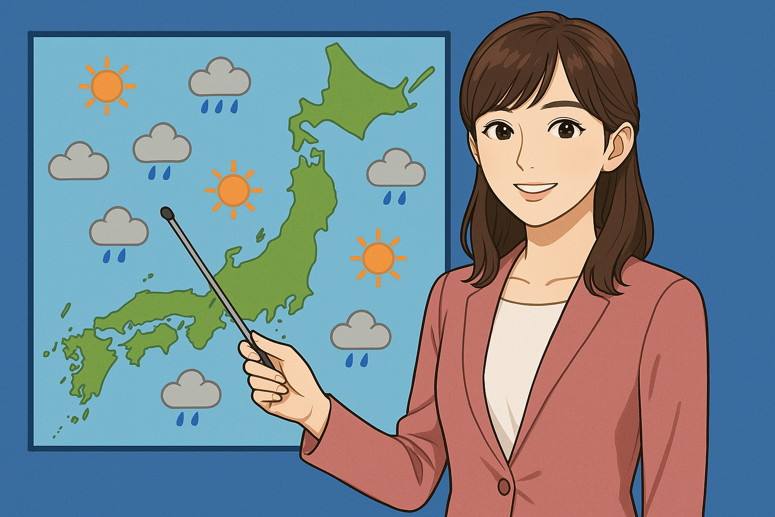 お天気キャスターとして活躍する山崎さんのイメージ