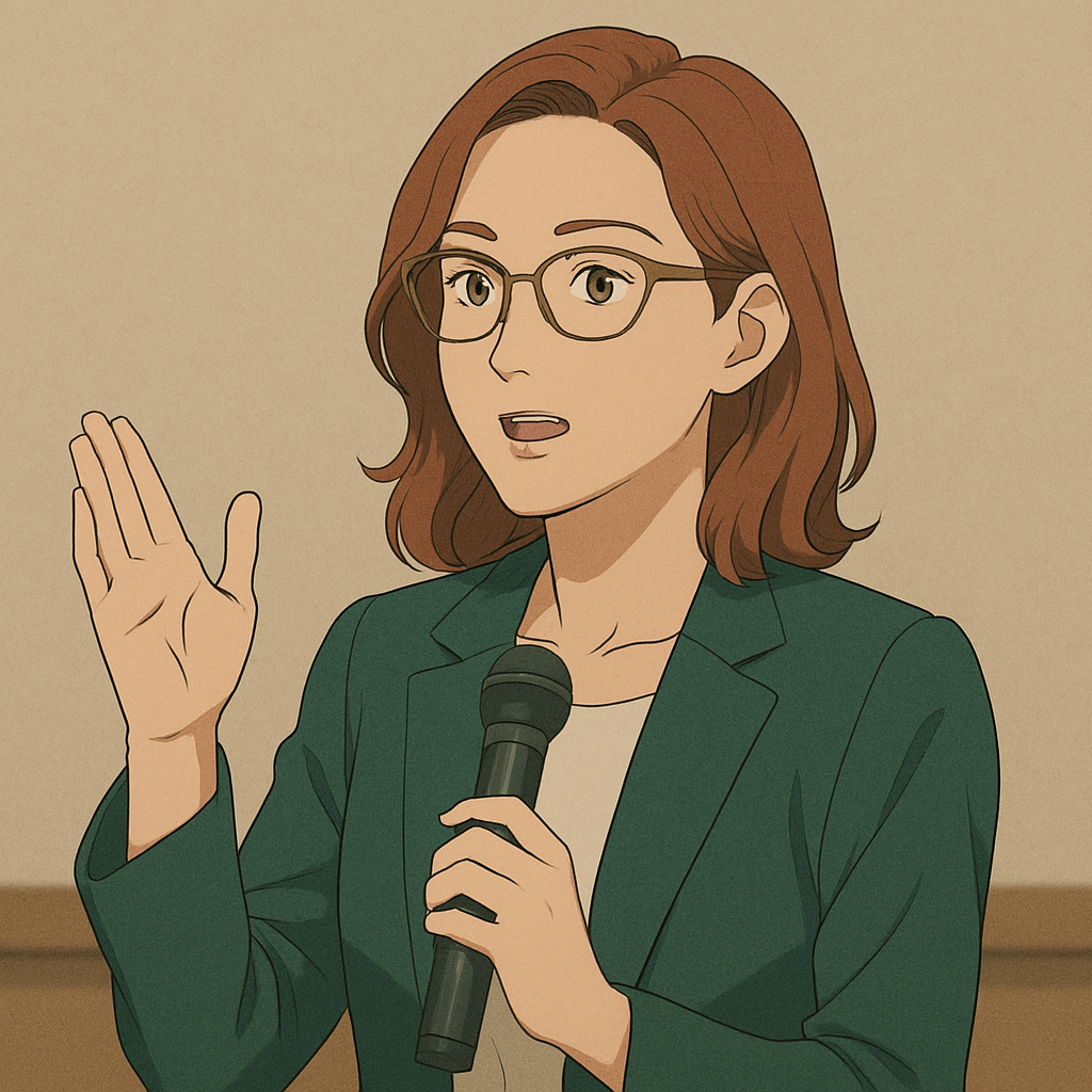 知的なトークをする女性のイメージ