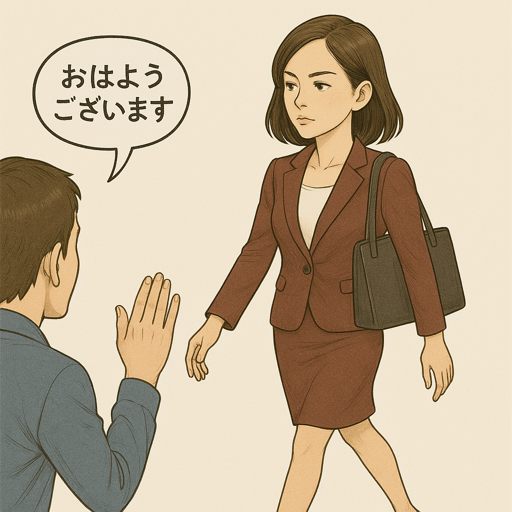 あいさつを返さない女性のイメージ